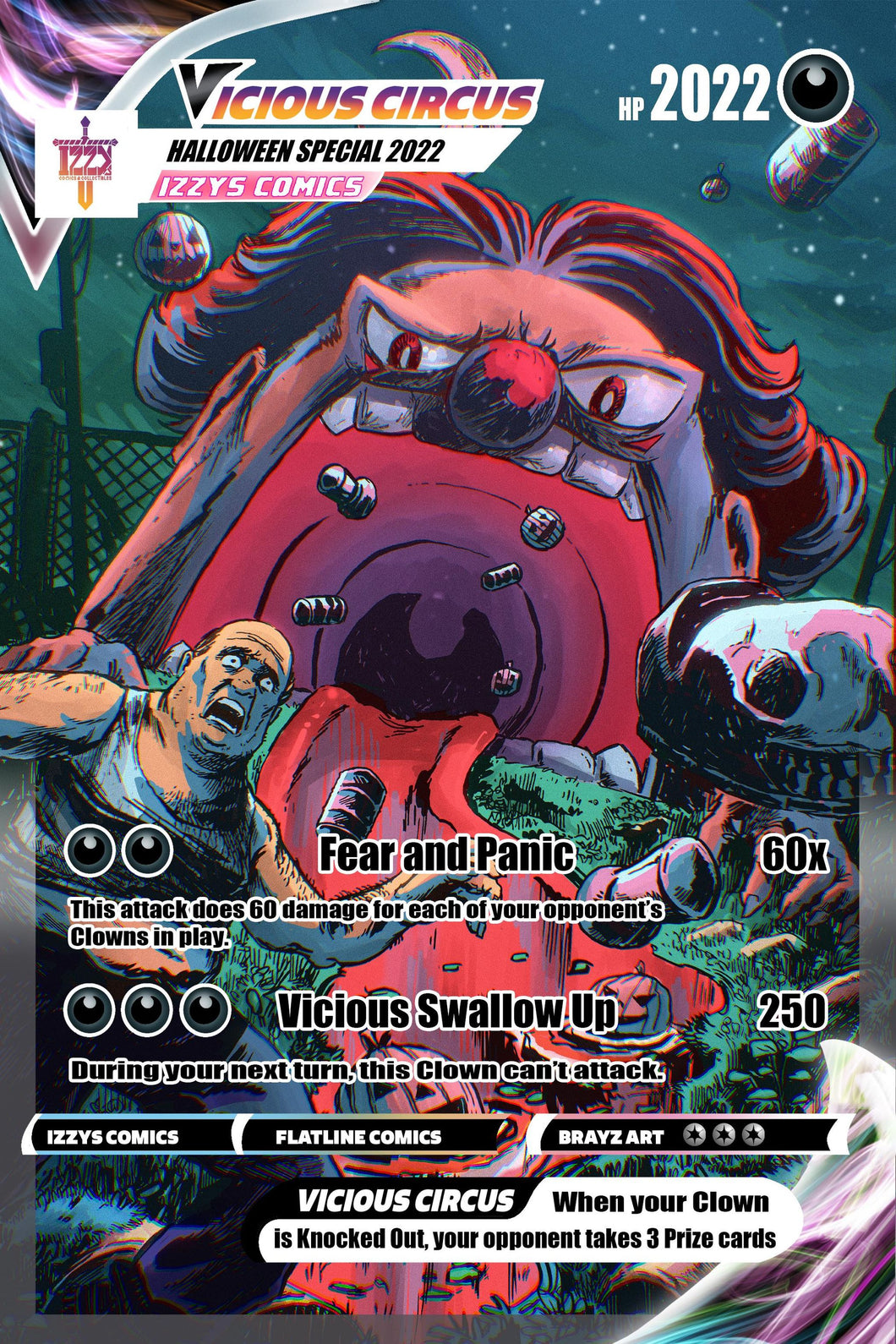 Vicious Circus 2022 Halloween Special - Izzy's Comics Exclusive - Cover by BrayzArt - Pokemon Gengar Alt Art Homage