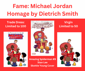 Fame Michael Jordan - Izzy's Comics Exclusive - Homage to Amazing Spider-man #9 Stan Lee Skottie Young Cover - Art by Dietrich Smith