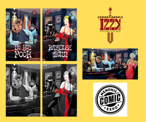Do You Pooh; Hardlee Thinn Connecting Cover Set - Memphis Comic Expo Exclusive - James Dean, Marily Monroe, Elvis, Humphrey Bogart Homage